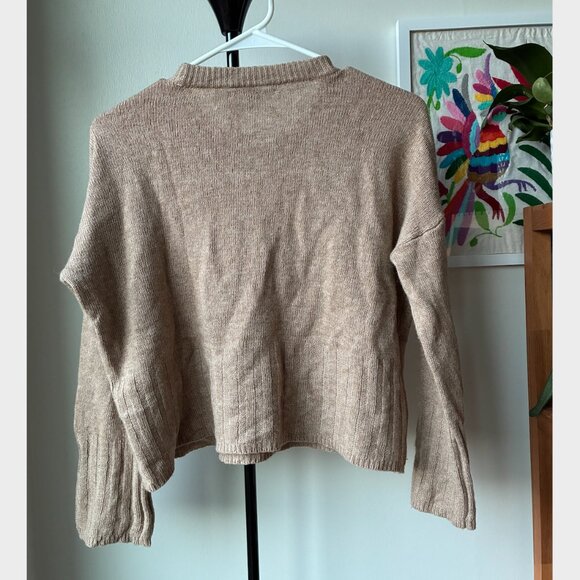Madewell Light Brown Ayres Wide-Sleeve Pullover Sweater - Size XXS - Picture 10 of 13